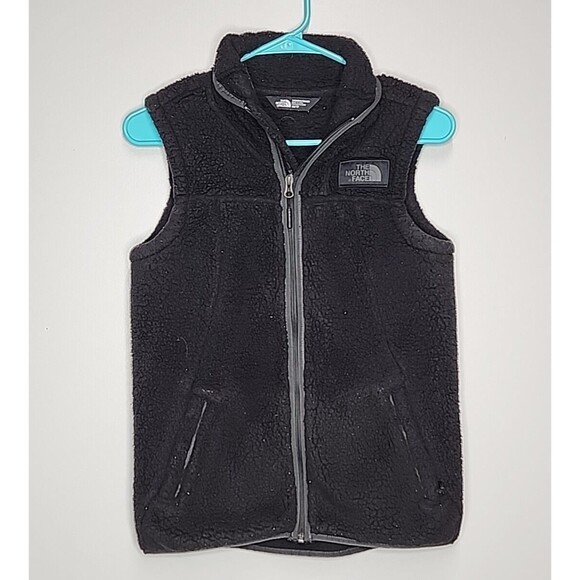 The North Face Vest Osito Womens Size XS Full Zip Fuzzy Fleece Black Vest EUC - Picture 1 of 9